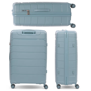 Aerolite Premium PP 2-Piece Luggage Set, Lightweight Polypropylene Hard Shell Suitcases with 4 Dual Spinner Wheels & TSA Lock, Expandable Cabin (21”), Large (28”), Expandable Carry-On Case Included – Sage